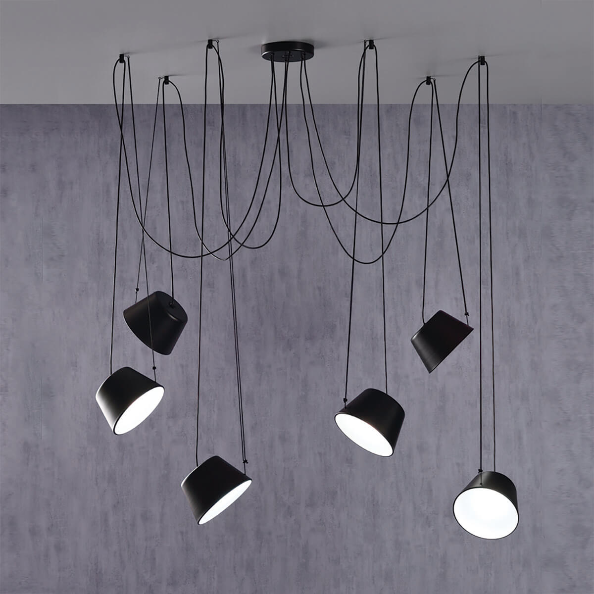 SENTO – Suspension 6 lampshades | Ø22 cm 1